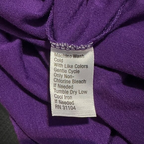 Kim Rogers Top Womens XL Purple Cowl Neck Long Sleeve Stretch Blouse Solid Soft - Picture 7 of 7